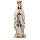 Estatua Virgen de Lourdes con corona de madera pintada de la Val Gardena s1