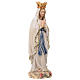 Estatua Virgen de Lourdes con corona de madera pintada de la Val Gardena s5