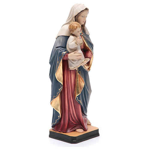 Statua Madonna Bambin Gesù legno Valgardena colorato 4