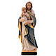 Estatua de la Virgen con el Niño Jesús de madera de la Val Gardena, pintada con matices blancos s1
