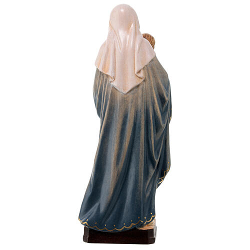Figurka Madonna z Dzieciątkiem Jezus drewno Valgardena malowane odcienie białe 5