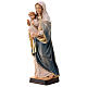 Figurka Madonna z Dzieciątkiem Jezus drewno Valgardena malowane odcienie białe s3