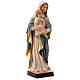 Figurka Madonna z Dzieciątkiem Jezus drewno Valgardena malowane odcienie białe s4