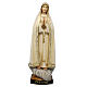 Statua Madonna Fatima legno Valgardena colorato s1