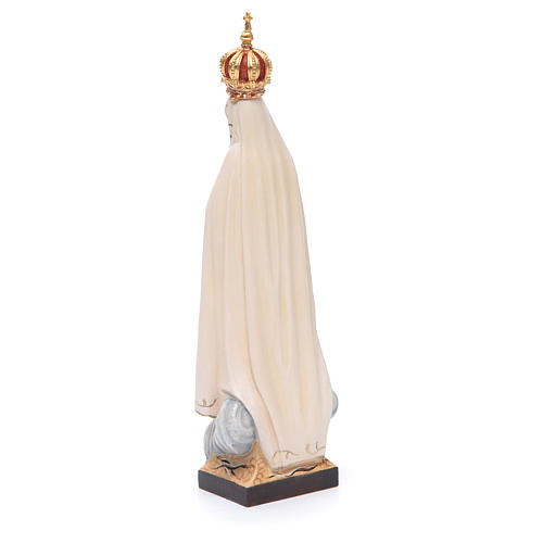Statua Madonna Fatima con corona legno Valgardena colorato 3