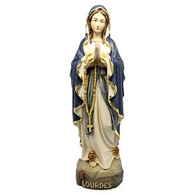 Statua Madonna di Lourdes legno Valgardena dipinto