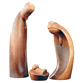 Sagrada Familia 3 figuras de madera patinada de color marrón