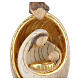 Sacra Famiglia moderna in legno di frassino con contorni dorati s2