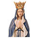 Estatua Virgen de Lourdes con corona y capa azul de madera pintada de la Val Gardena s2