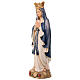 Statue Notre-Dame Lourdes avec couronne bois Valgardena coloré cape bleue s3