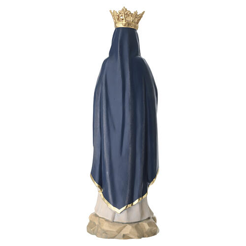 Imagem Nossa Senhora Lourdes com coroa madeira Val Gardena corada manto azul 9