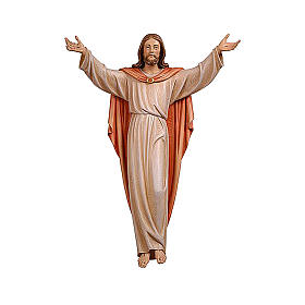 Imagens em Madeira Pintada: Imagem Cristo Ressuscitado corado Val Gardena