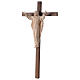 Resurrected Jesus Christ statue in natural wood on cross s3