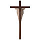 Risen Christ carved wood statue on cross s5