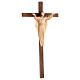 Auferstandener Christus Grödnertal Holz auf Kreuz braunfarbig s4