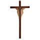Auferstandener Christus Grödnertal Holz auf Kreuz braunfarbig s5