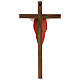 Statue auferstandenen Christus Grödnertal Holz mit Kreuz s5