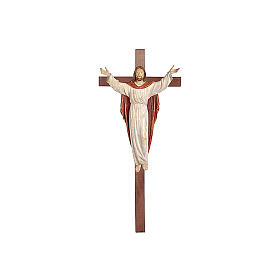 Crucifixos de Madeira: Imagem Cristo Ressuscitado ouro maciço antigo na cruz