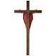 Resurrected Jesus Christ statue in natural wood on cross s8