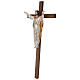 Statue Christ Ressuscité tunique or argent vieilli sur croix s3