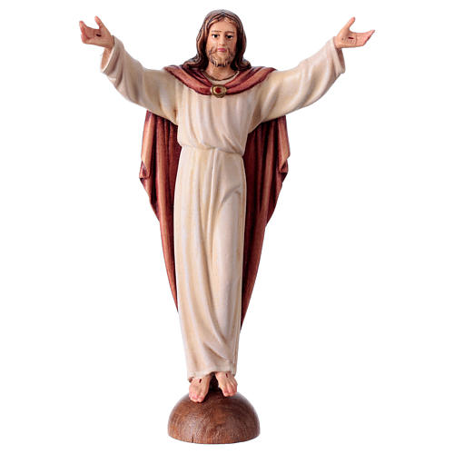 Statue auferstandener Christus bemalten Grödnertal Holz 1