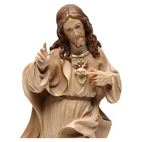 Statue Herz Jesu Grödnertal Holz braunfarbig