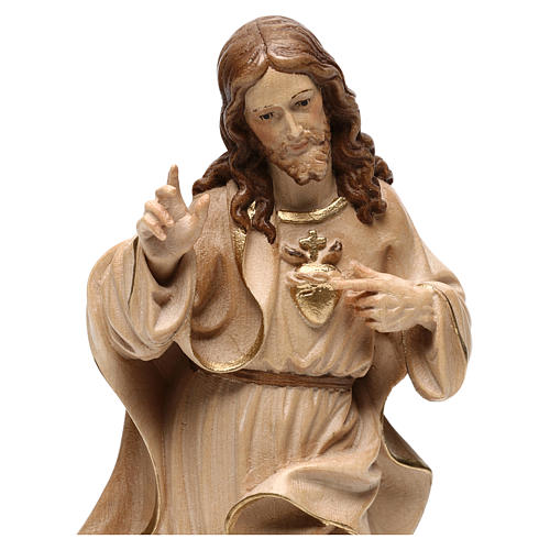 Statue Herz Jesu Grödnertal Holz braunfarbig 2