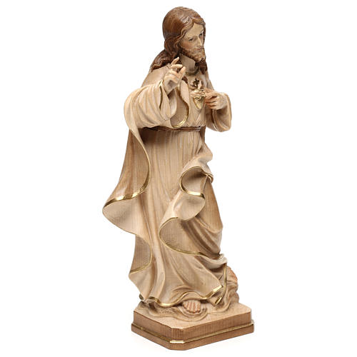 Statue Herz Jesu Grödnertal Holz braunfarbig 4