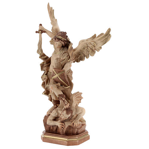 Saint Micheal of G. Reni statue burnished in 3 colours 3