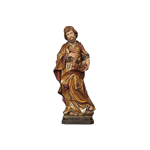 Statue Hl. Josef bemalten Grödnertal Holz antikisiert 2