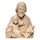 Saint Joseph with Baby Jesus statue in realistic natural wood s2