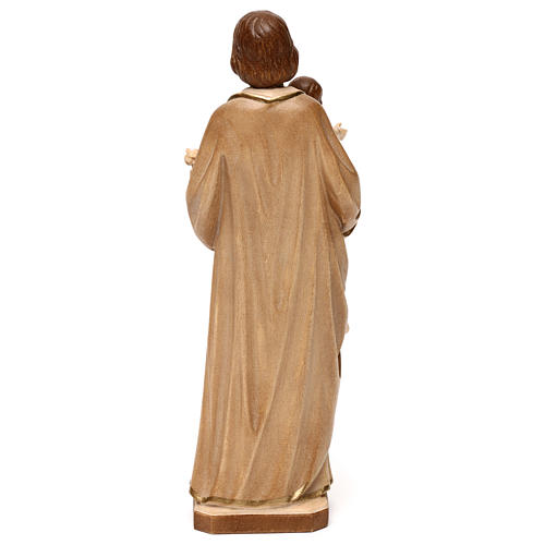 Saint Joseph with Baby Jesus statue burnished in three colours realistic style 5