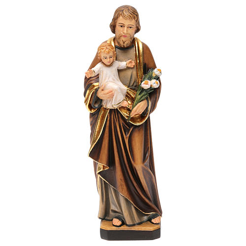 Statue Saint Joseph avec Enfant colorée réaliste 1