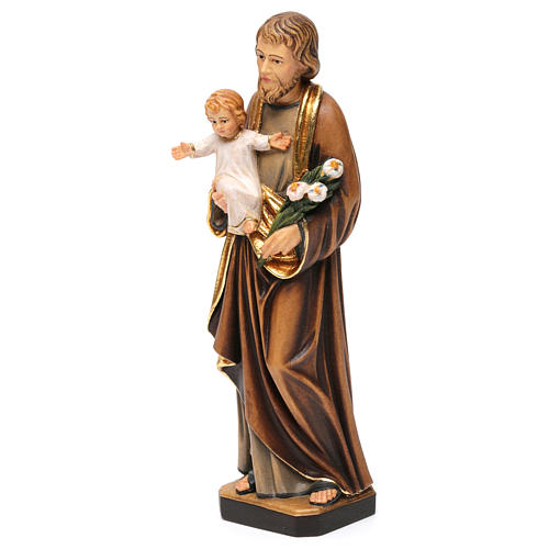 Statue Saint Joseph avec Enfant colorée réaliste 3