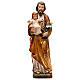 Saint Joseph with Baby Jesus statue finished in pure gold Val Gardena s1