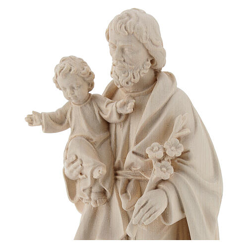Saint Joseph and Baby Jesus statue in natural wood 2