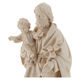 San José con Niño Jesús de madera natural