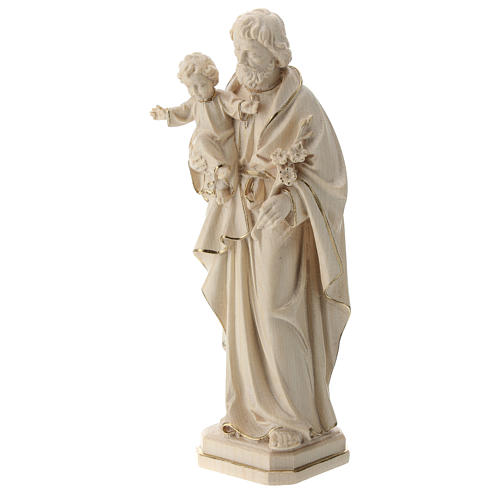 Statue Hl. Josef mit Jesus Kind Grödnertal Holz Wachs Finish 3