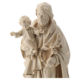 Saint Joseph and Baby Jesus statue in wax and gold thread Val Gardena