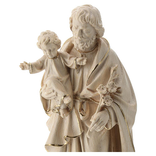 Saint Joseph and Baby Jesus statue in wax and gold thread Val Gardena 2