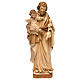 Statue Hl. Josef mit Jesus Kind Grödnertal Holz braunfarbig s1