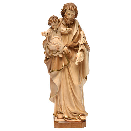 Saint Joseph and BabyJesus statue burnished in three colours 1