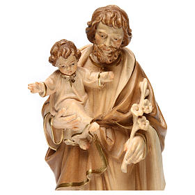 Saint Joseph and BabyJesus statue burnished in three colours