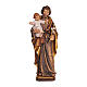 Statue Hl. Josef mit Jesus Kind bemalten Grödnertal Holz s1