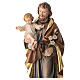 Statue Hl. Josef mit Jesus Kind bemalten Grödnertal Holz s3