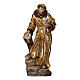 Saint Francis statue with gold mantle finished in antique gold with realistic effect s1