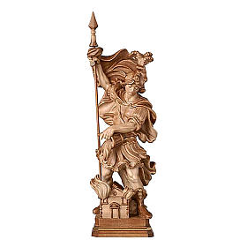Saint Florian statue Val Gardena burnished in 3 colours
