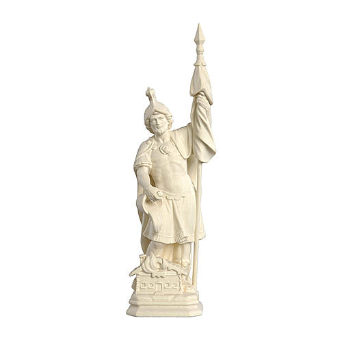 Saint Florian statue in natural wood realistic style 1