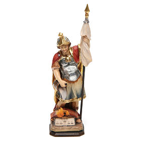 Statua San Floriano legno Valgardena colorato