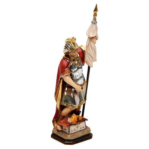 Statua San Floriano legno Valgardena colorato 3